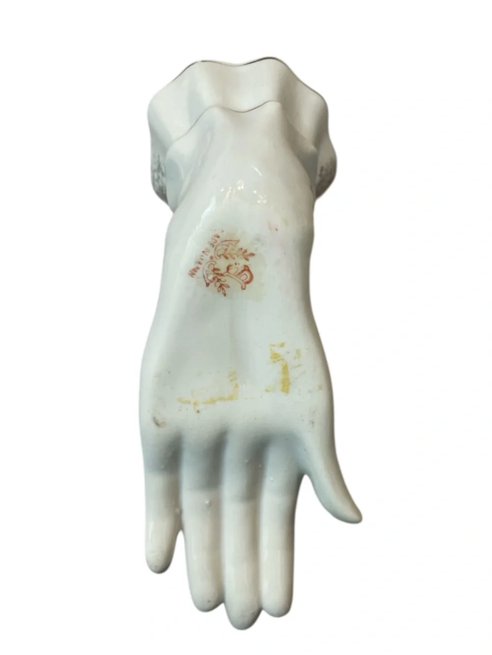 Vintage Porcelain Hand Flower Vase Pink Rose Accents Gloved Hand Bud Vase - Picture 4 of 10